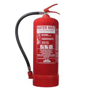 Water, water mist or water spray fire extinguishers